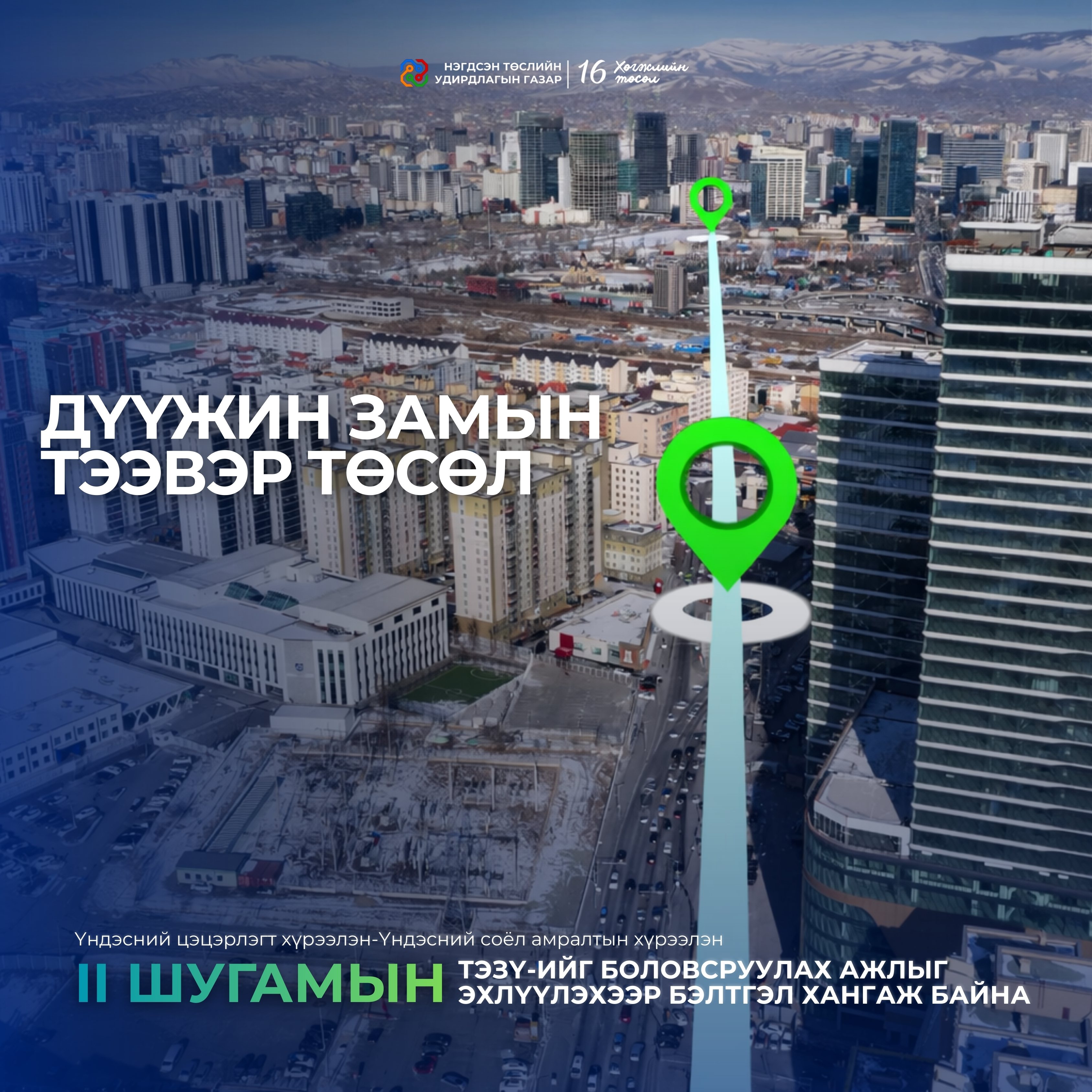 ДҮҮЖИН ЗАМЫН ТЭЭВРИЙН ТӨСЛИЙН II ШУГАМЫН ТЭЗҮ-ИЙГ БОЛОВСРУУЛАХ АЖЛЫГ ЭХЛҮҮЛЭХЭЭР БЭЛТГЭЛ ХАНГАЖ БАЙНА 